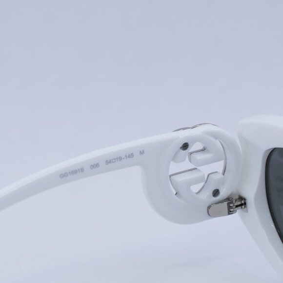 ?️ New Gucci GG1691S 006 Sunglasses - White Frame, Grey Silver Mirror Lenses main image 8